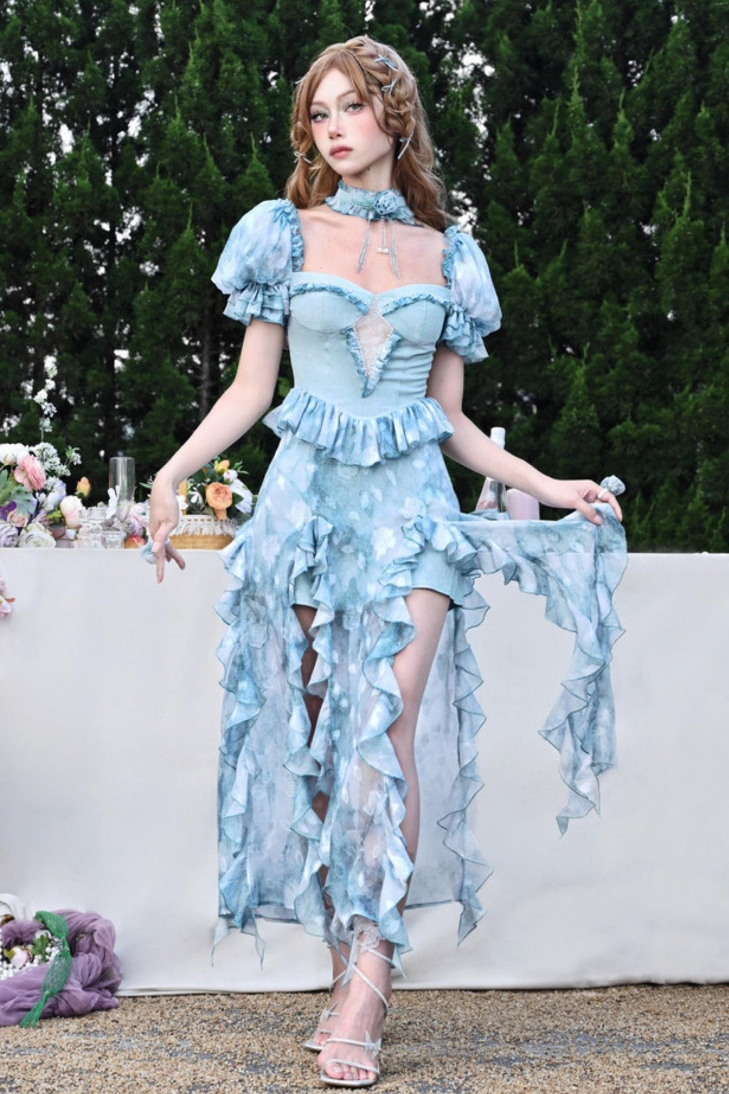 Dreamy Ruffle Tie-Dye Princess Dress Set-Up