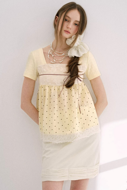 Retro French Babydoll Top