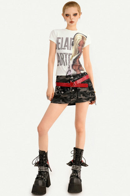 Retro Cartoon Print Top