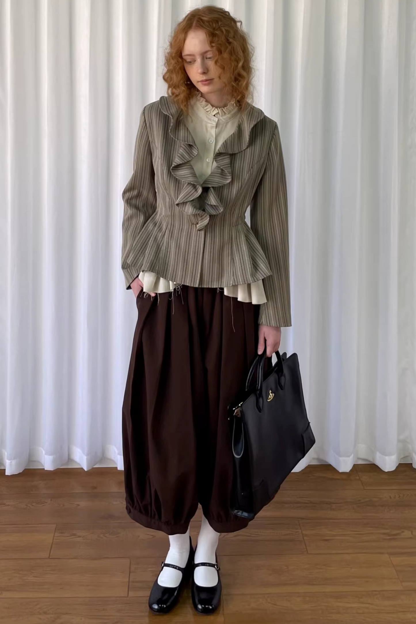 Striped Lace Trim Jacket