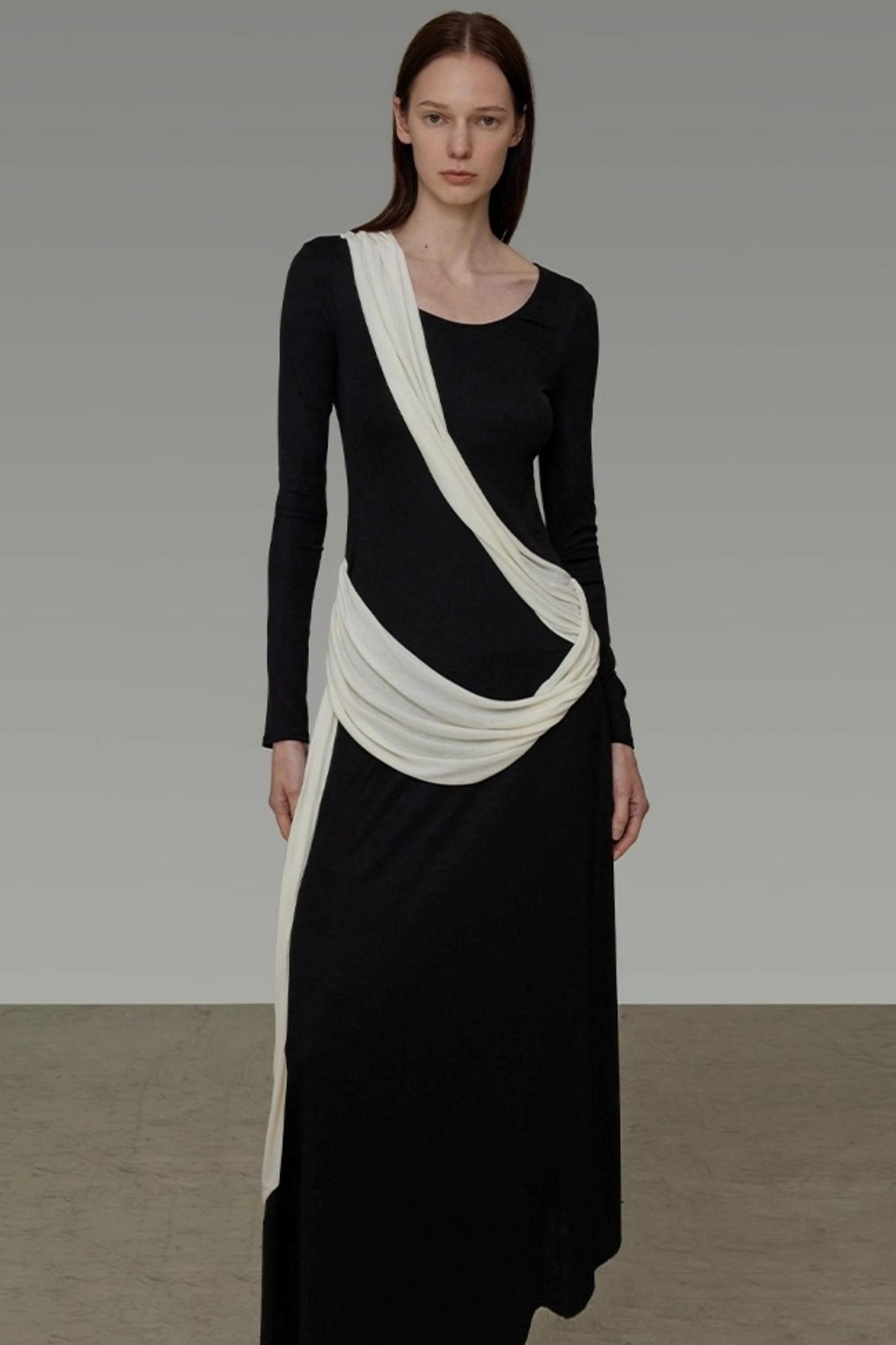 Autumn Contrast Long Dress