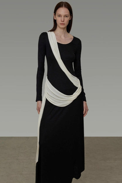 Autumn Contrast Long Dress