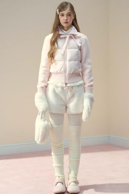 Pink Cloud Knitted Patchwork Jacket