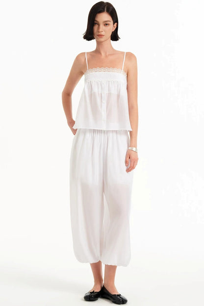 Tencel Lace-Trimmed Camisole Top Set-Up