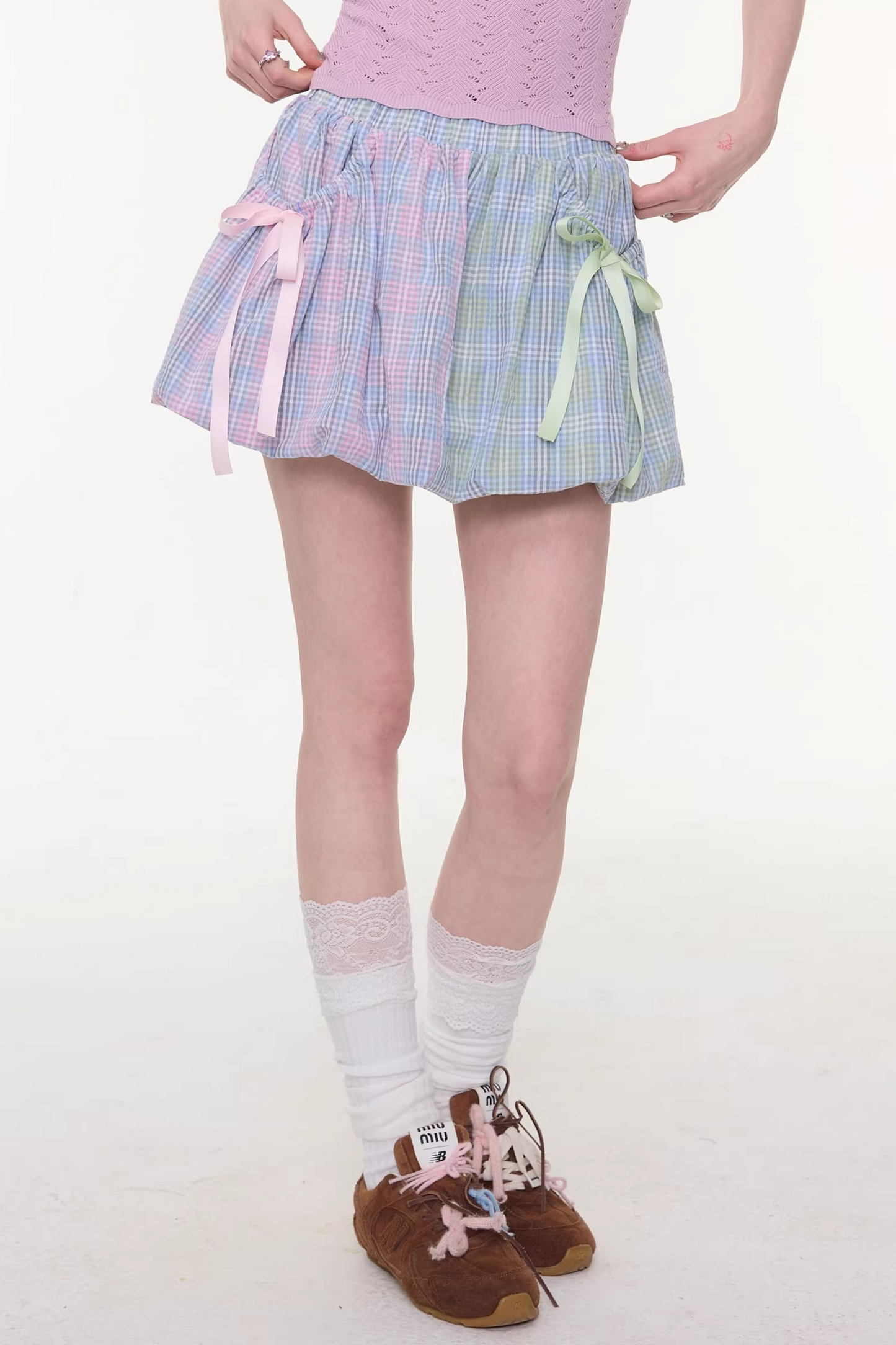 Rainbow Candy Plaid Skirt