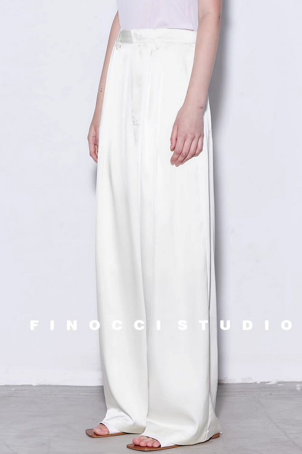 Silky Satin Wide-Leg Pants