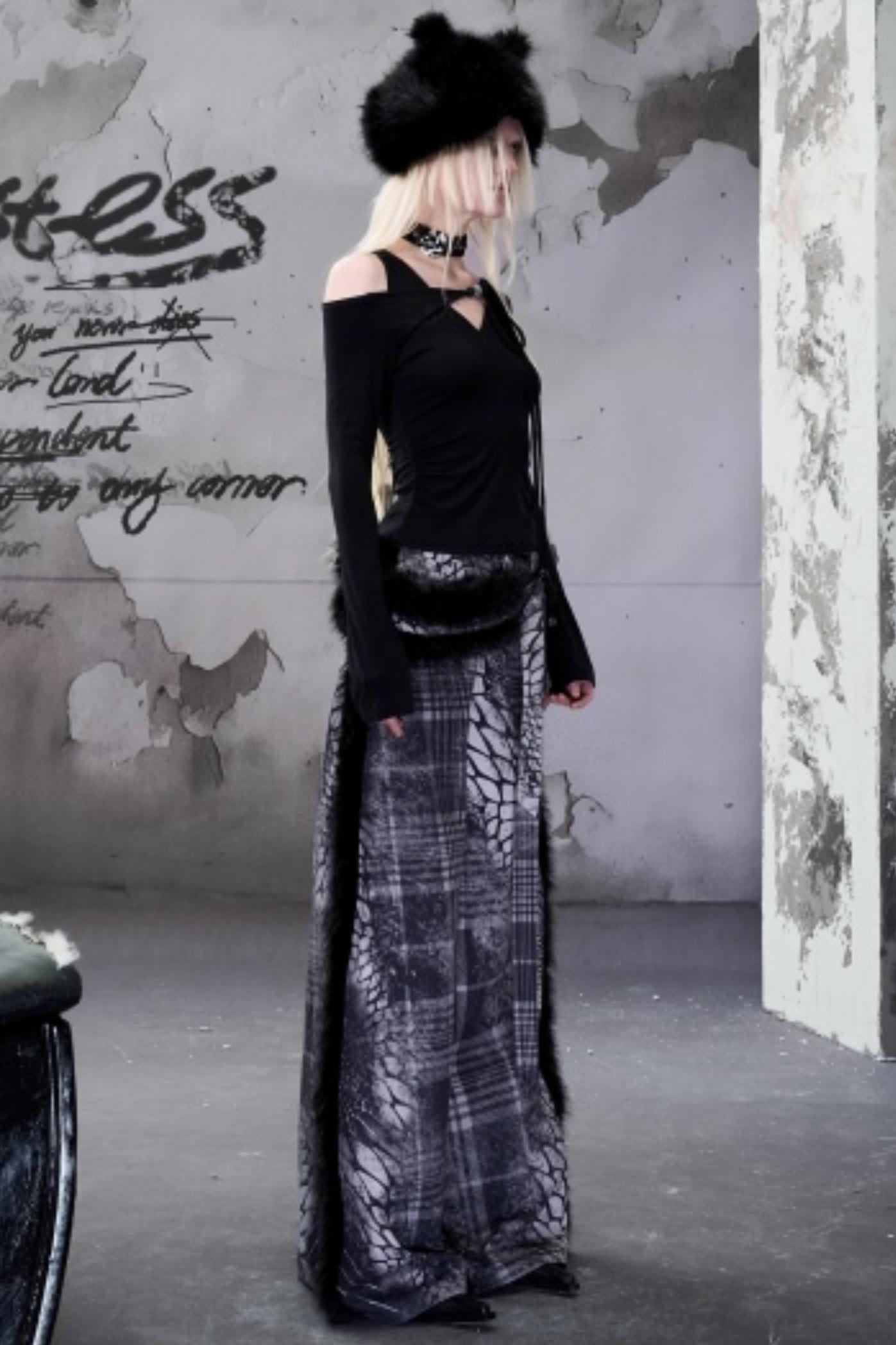 Off-The-Shoulder Beaded Lace-Up Base Top