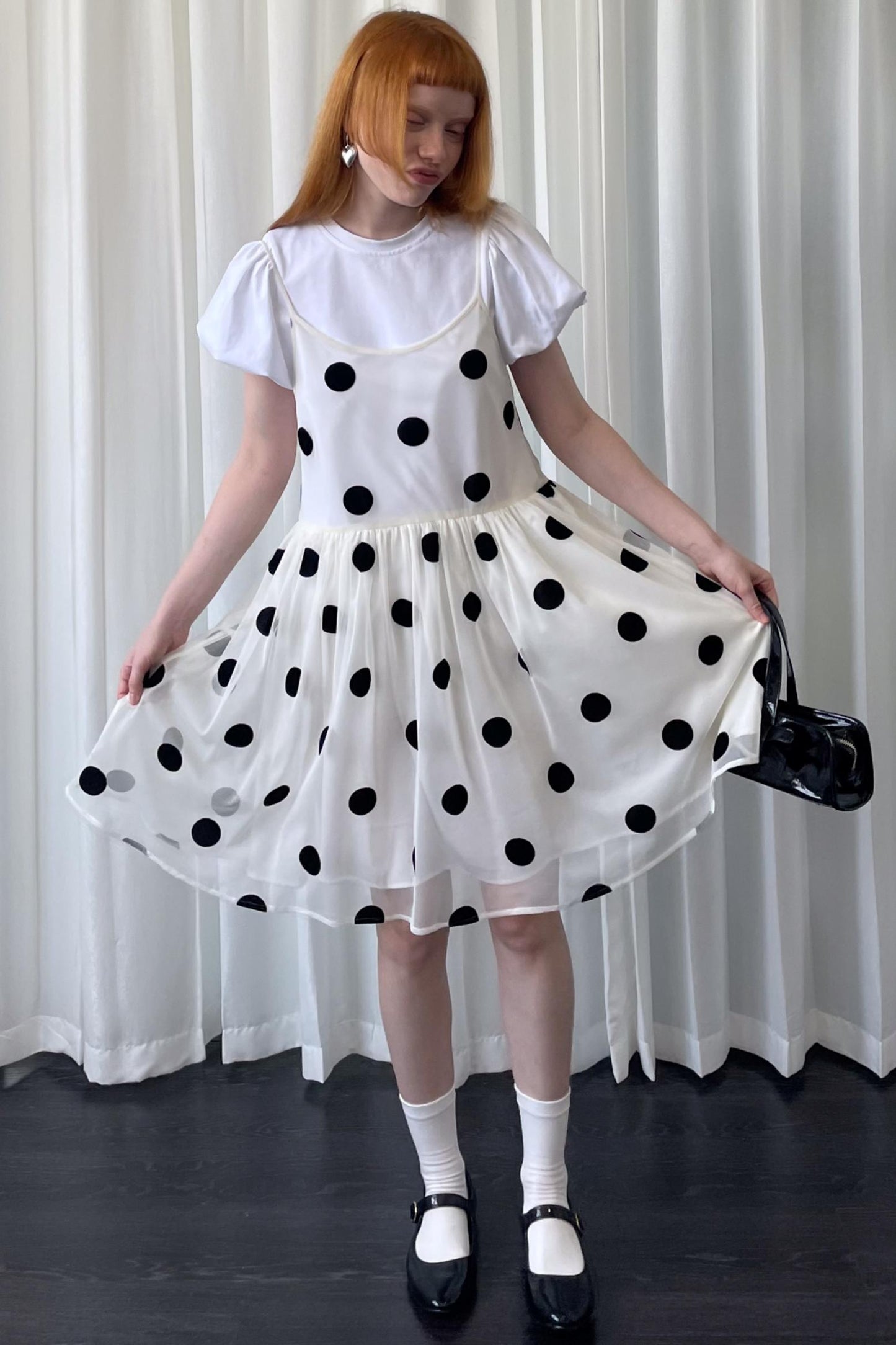 Mesh Polka Dot Dress