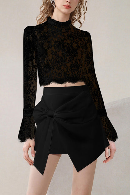 Temperament Lace Top & Skirt Set-Up