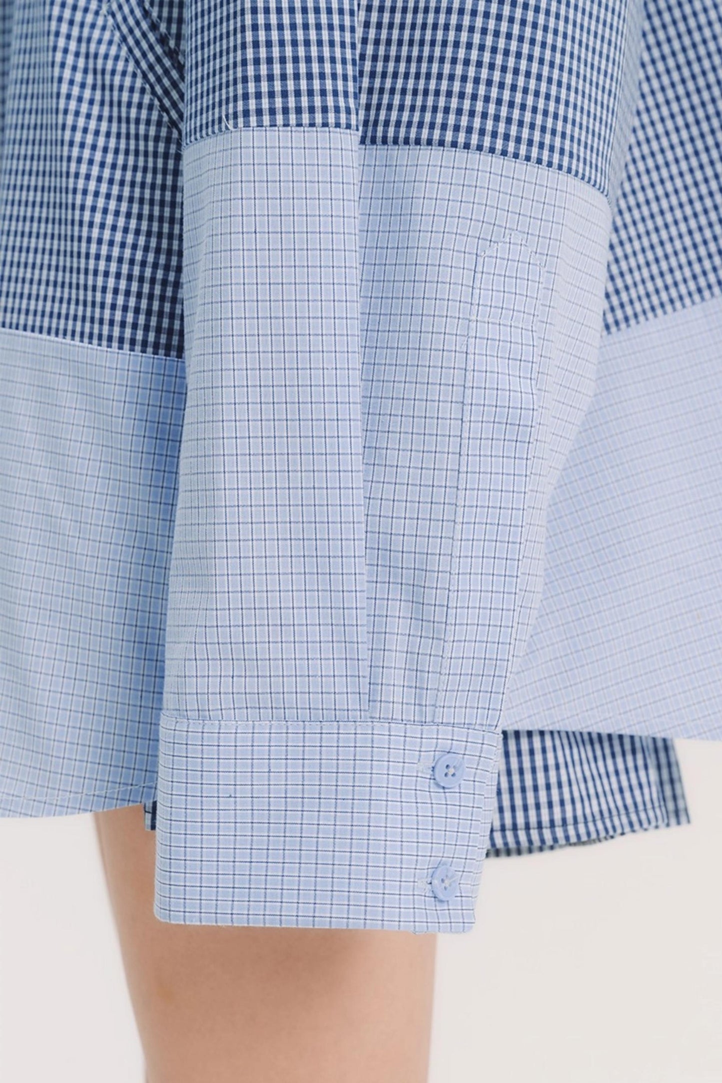 Blue Check Stitch Applique Shirt