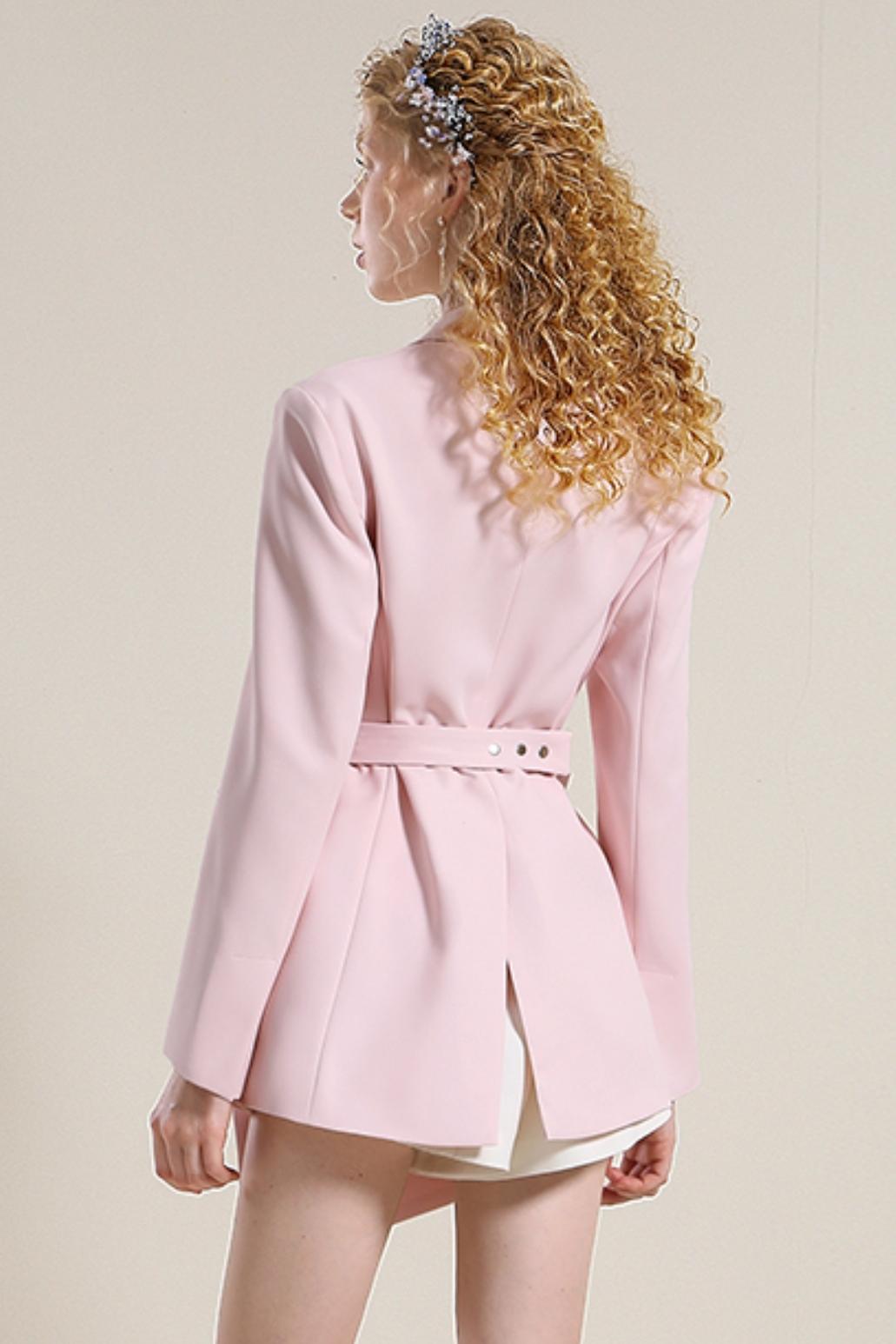 Spring Pink Bow Blazer Suit Dress