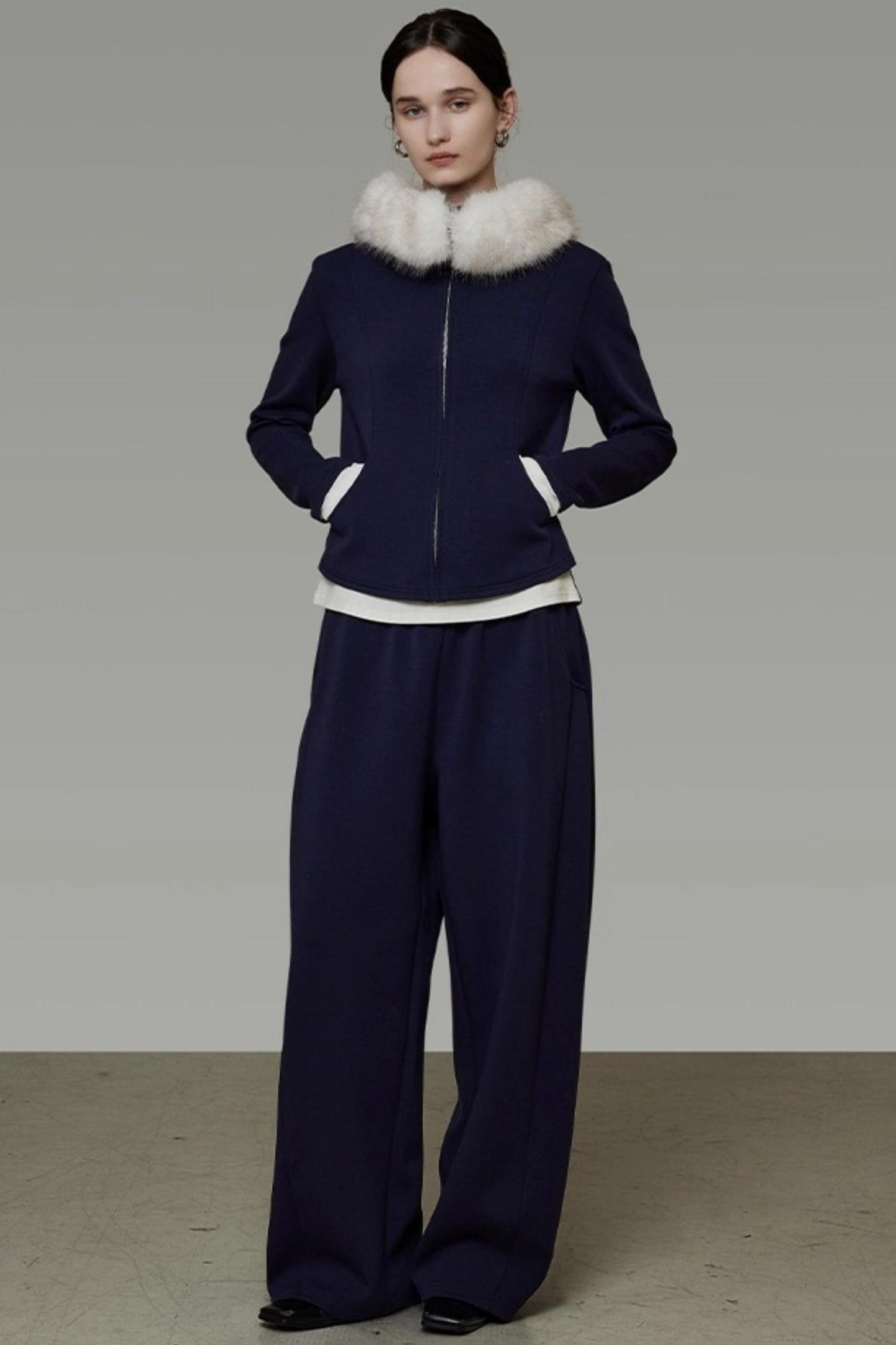 Fur Collar Jacket Set-Up