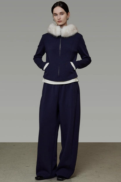 Fur Collar Jacket Set-Up