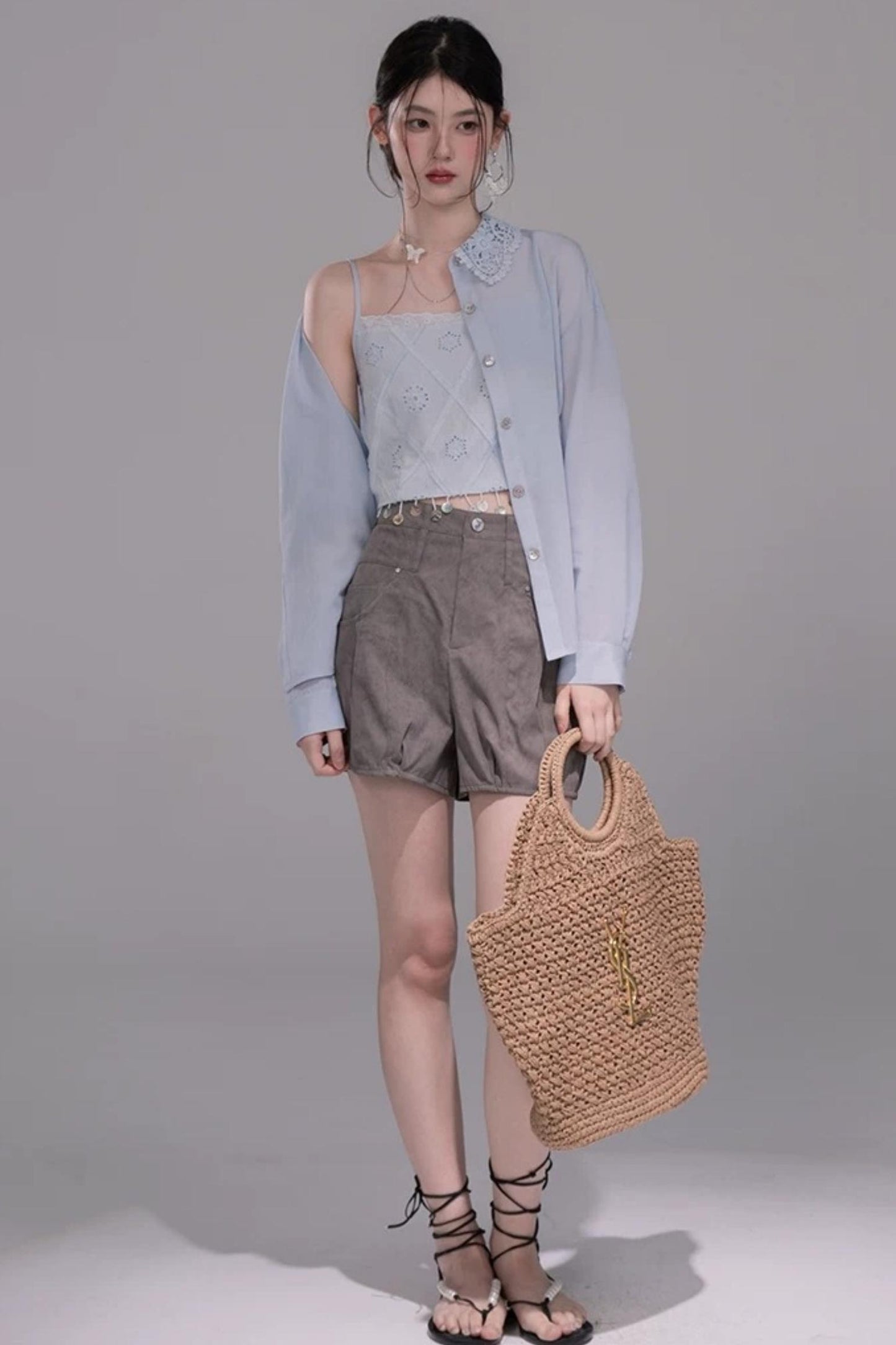 Light Mist Embroidery Vest Set