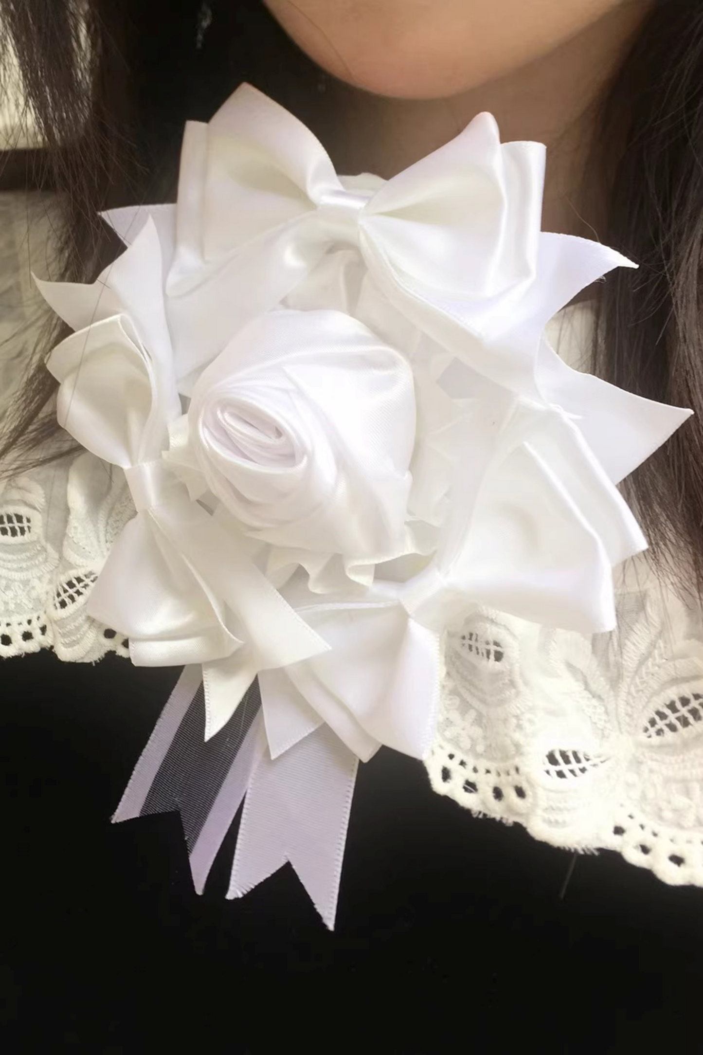 Strawberry Rose Bow Brooch