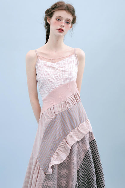 Pink Patchwork Camisole Dress