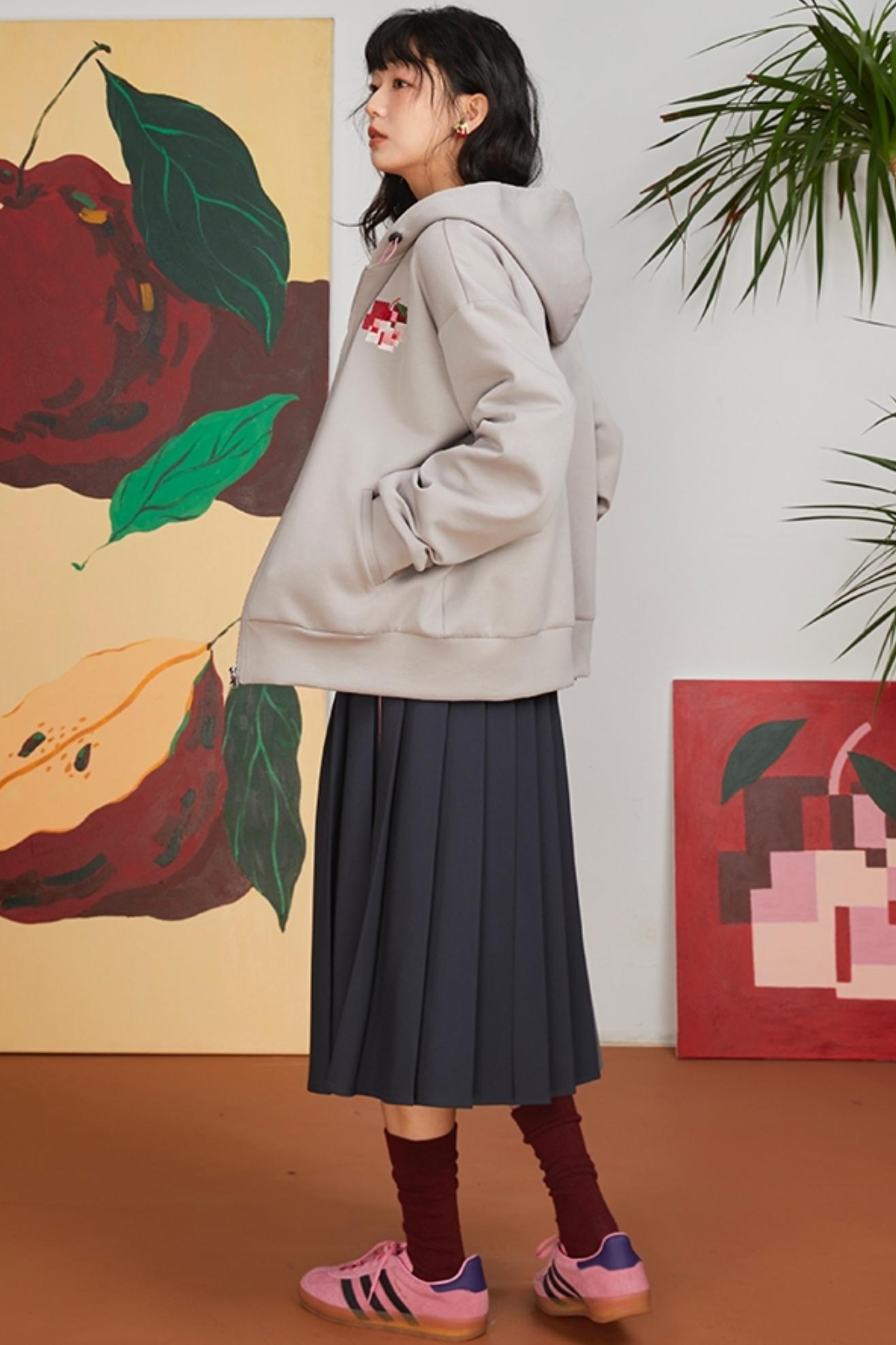 Retro Pixel Apple Hooded Top