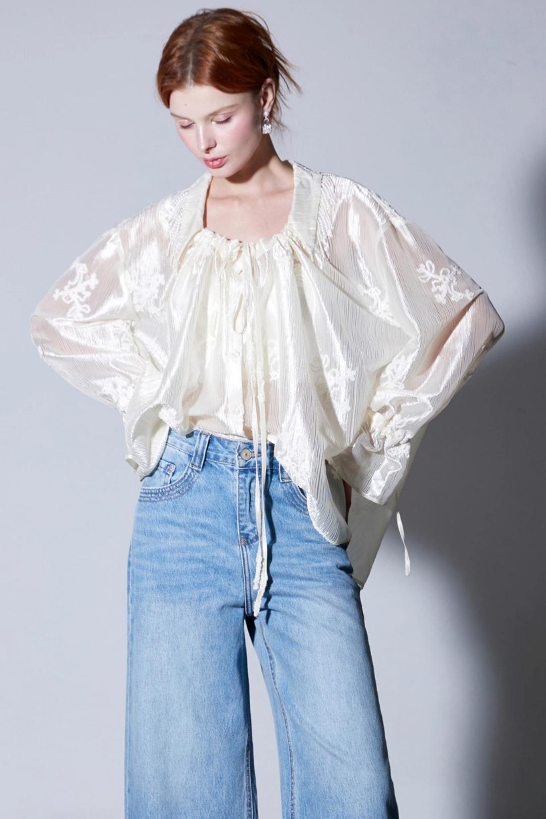 Romantic Pearl Fringe Shirt