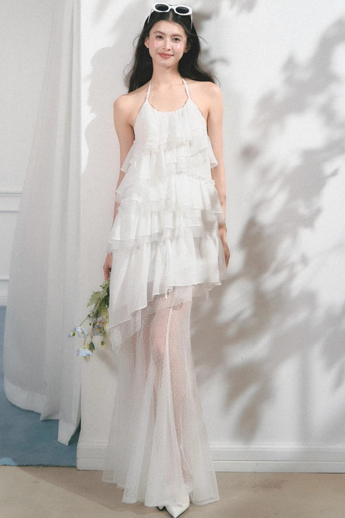 Summer Mesh Slip Dress With Skirt Set-Up