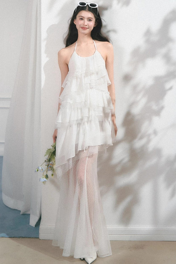 Summer Mesh Slip Dress With Skirt Set-Up