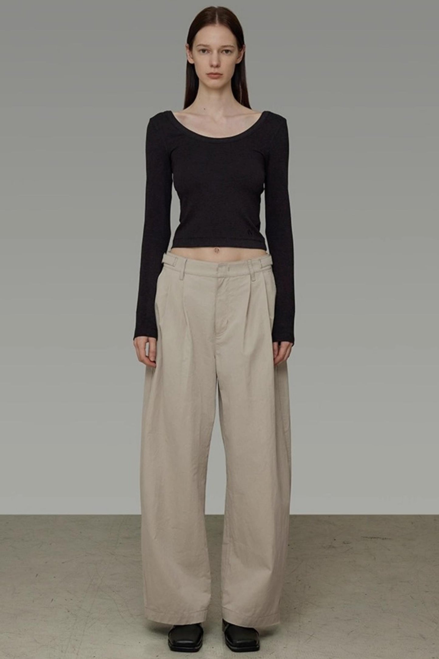 Autumn Drape Wide-Leg Pants