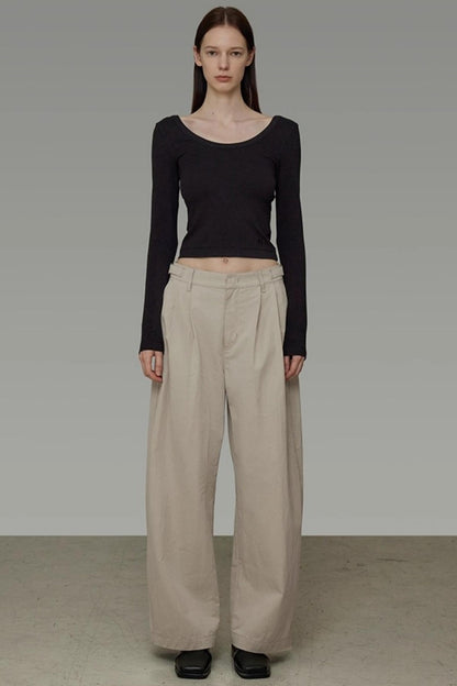 Autumn Drape Wide-Leg Pants