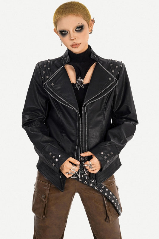 Retro Leather Biker Jacket