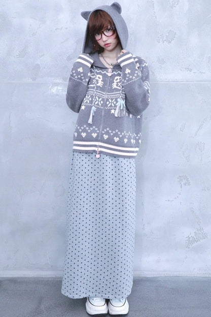 Ancient Gray Polka Dot Skirt