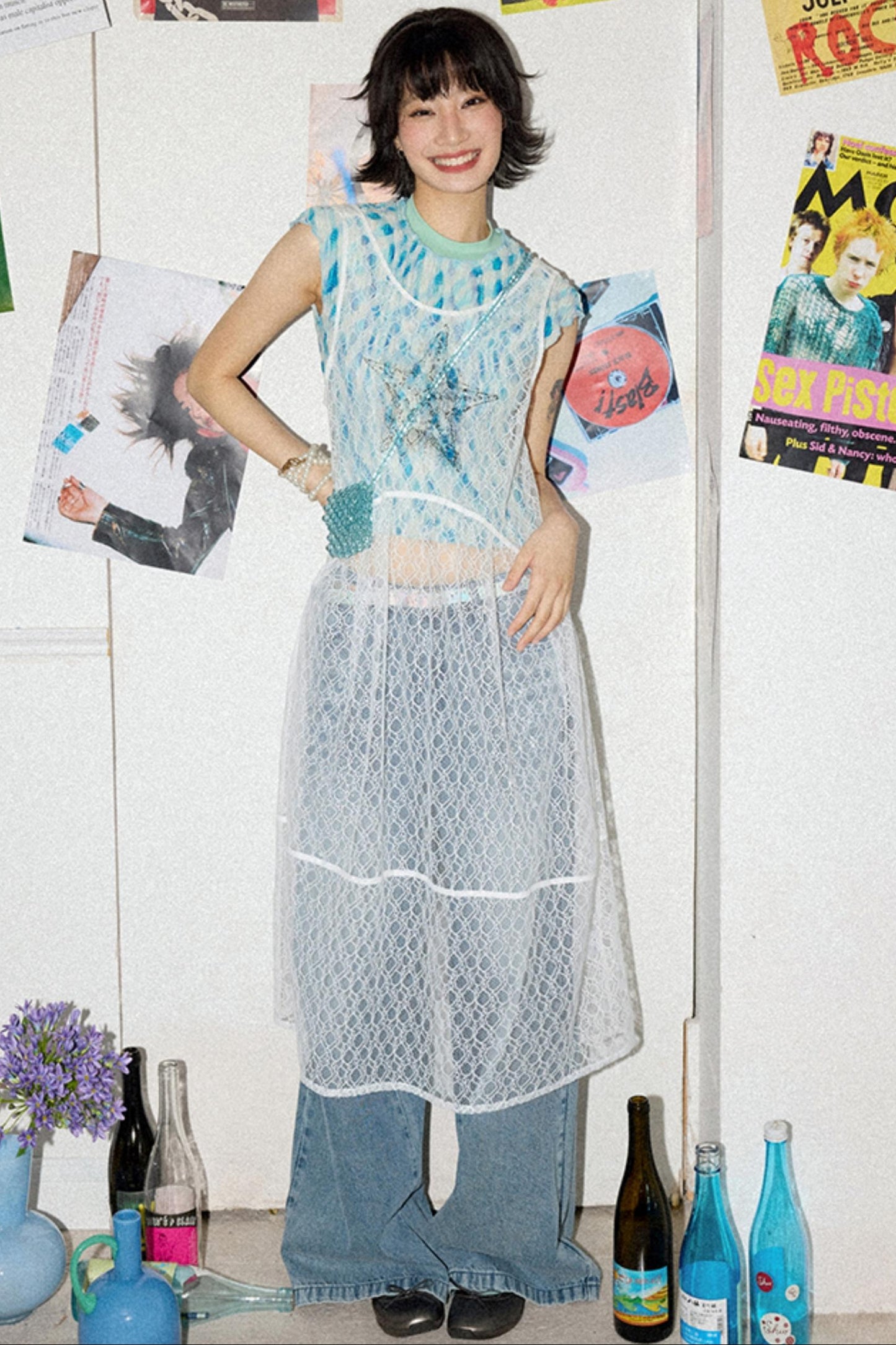 Misty Starfish Lace Dress