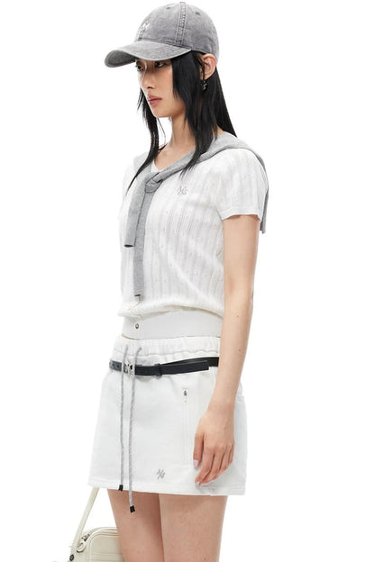 Tencel Linen Color-Block T-Shirt