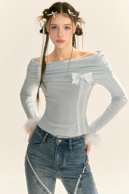 One-Shoulder Knit Sweater Top