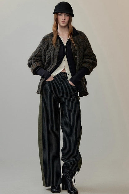 Striped Patchwork Banana Pants