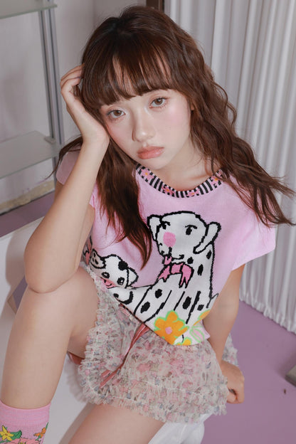 Pink Spotted Dog Tee