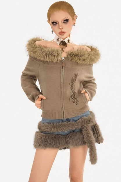 Light Gray Off-Shoulder Sweater