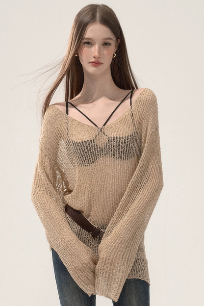 Knitted Mesh Blouse