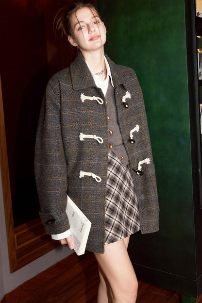 Plaid Tweed Mini Skirt