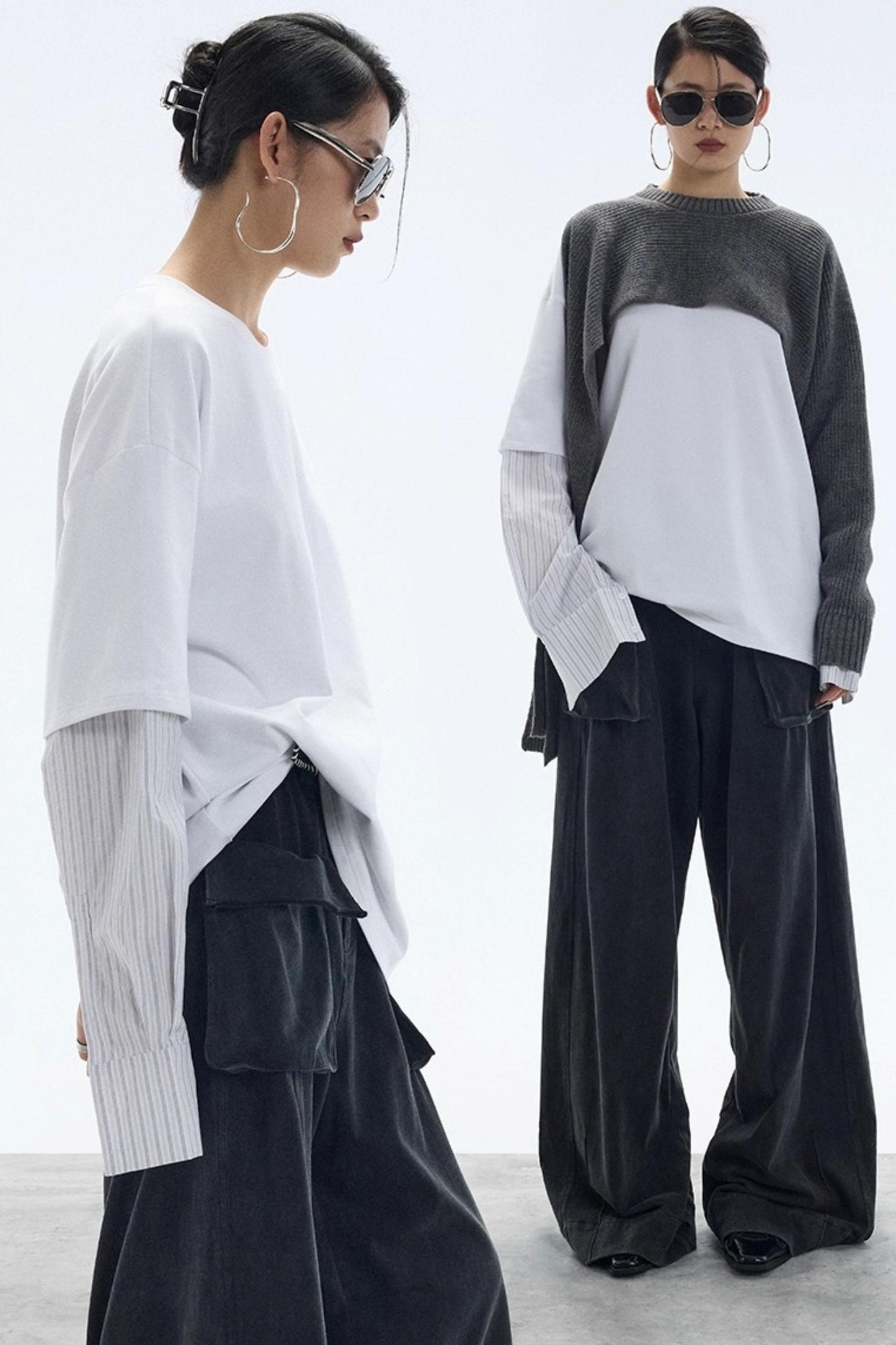 White Striped Crew Neck T-Shirt