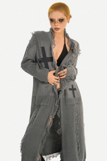 Retro Design Long Cardigan