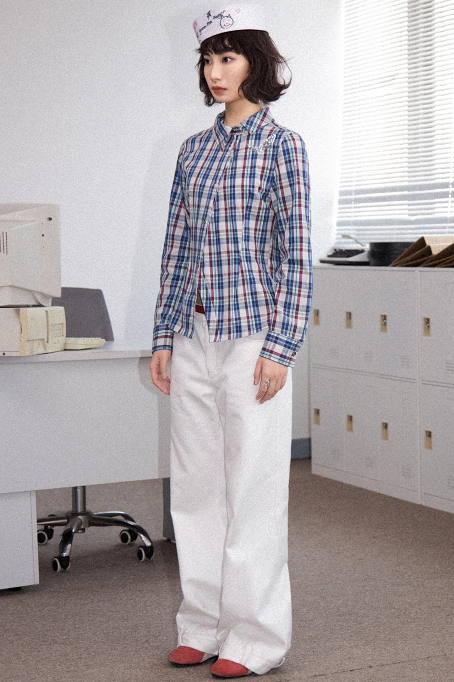 Pink Cotton Straight Jeans