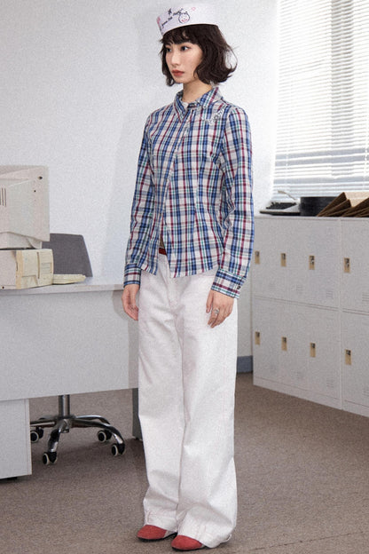 Pink Cotton Straight Jeans