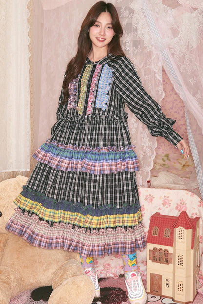 Colorful Lace Patchwork Dress