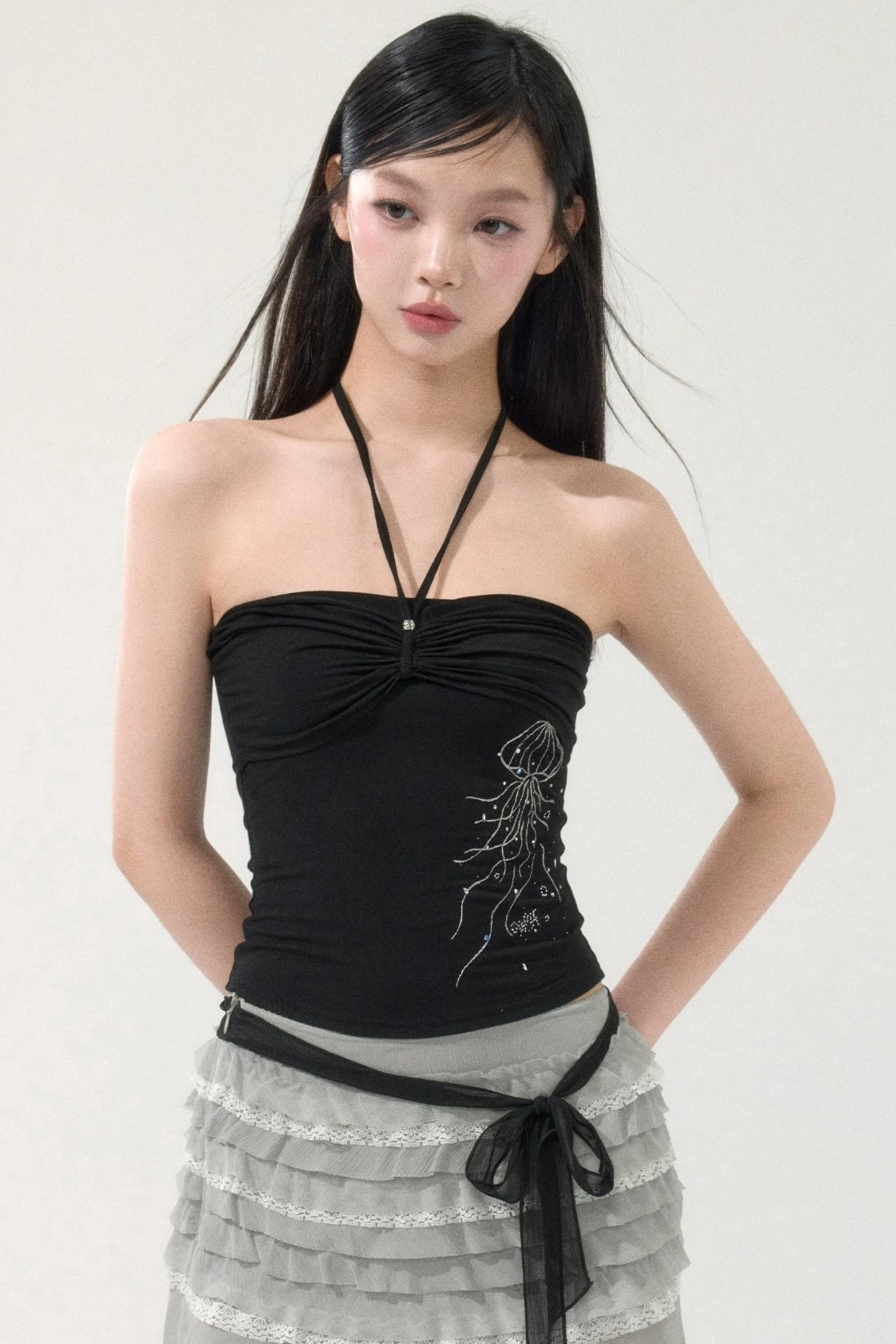 Rhinestone Twist Tube Top