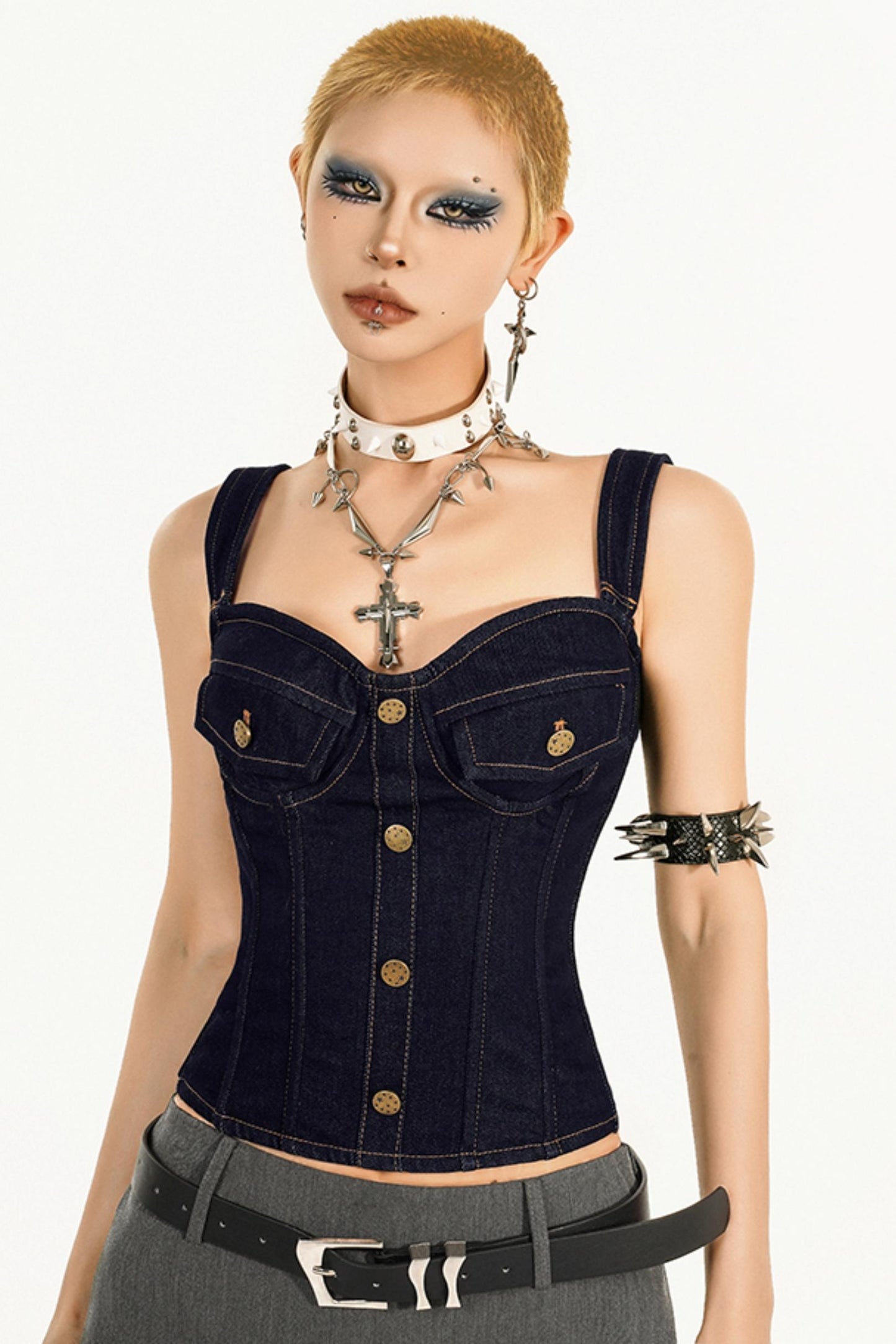 Slim Denim Camisole Top