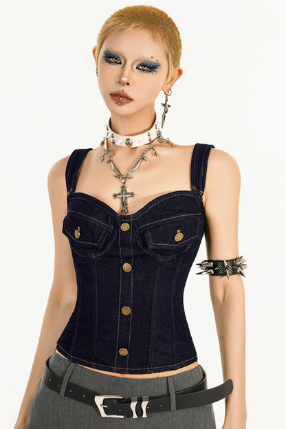 Slim Denim Camisole Top