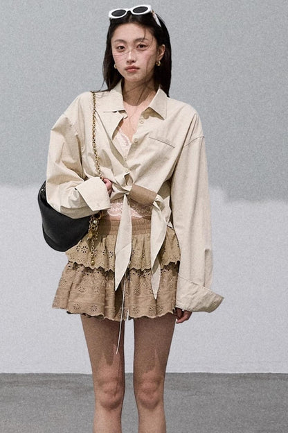 Lyocell Cotton Strap Shirt