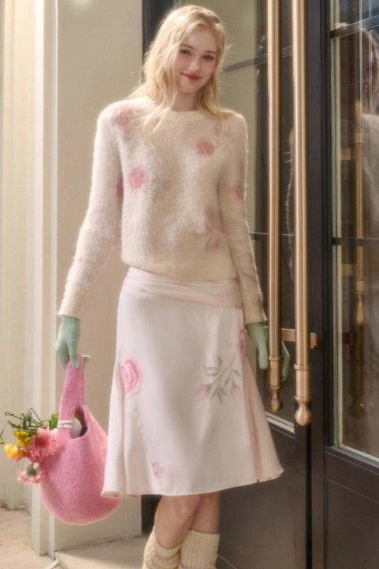 Milky Way Wool Sweater Skirt Set-Up