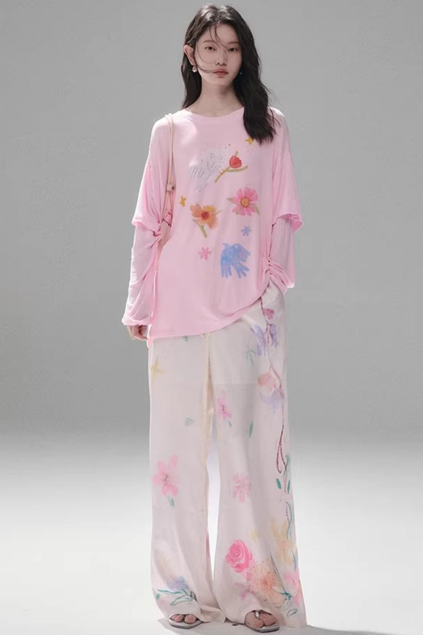 Bird and Floral Tencel Blouse