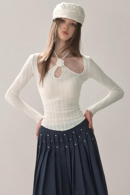 Sweet Lace-Up Knit Top