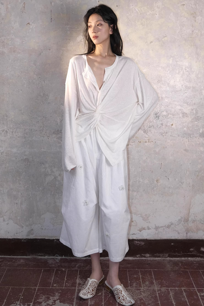 Linen Deconstructed Knit Cover-Up