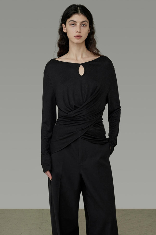 High Neck Cutout Top